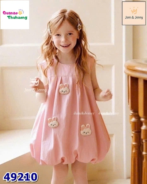 Đầm bí J&J hồng thêu thỏ
