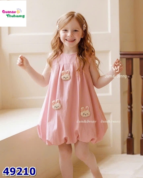 Đầm bí J&J hồng thêu thỏ
