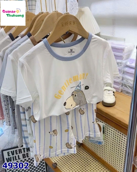 Bộ Tencel T trắng cún Gentlemen