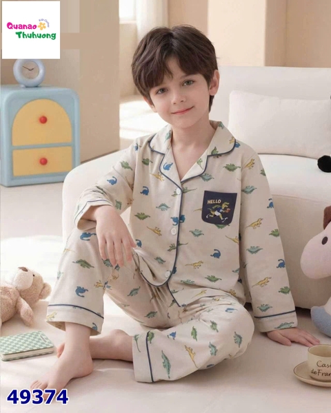 Pyjama Qke dài xanh khủng long Hello