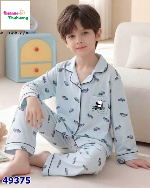 Pyjama Qke dài xanh gấu trúc