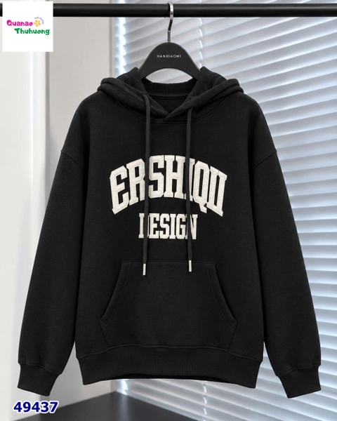 Áo Hoodie đen Ershiqii