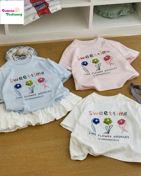 Áo hồng thêu hoa Sweettime