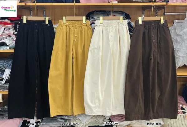Quần kaki nâu nút