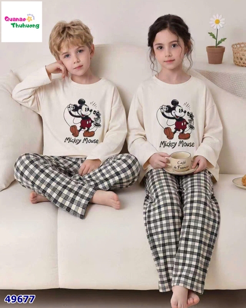 Bộ dài QKE trắng mickey