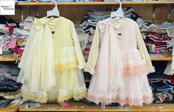 Set đầm hồng kèm nơ