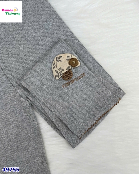 Legging xám thêu cây nấm