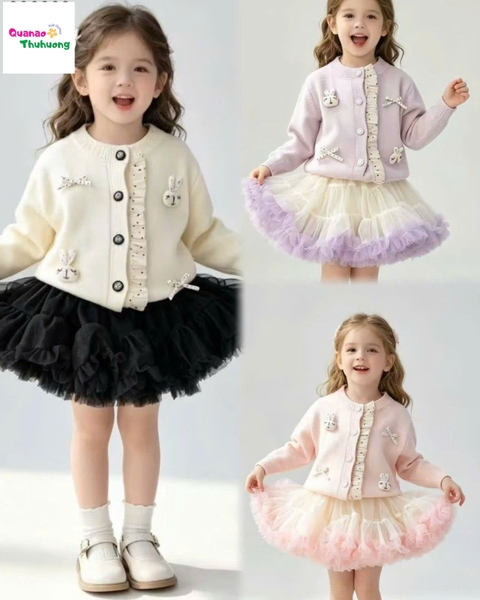 Set váy tutu tím, Cadigan tím thỏ
