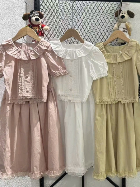 Set váy XXY trắng viền ren