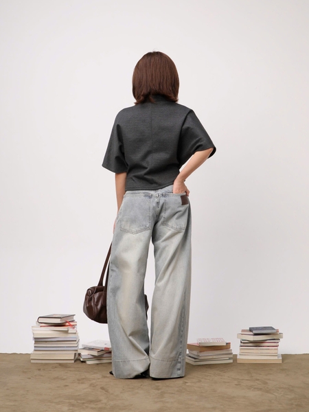 High-Neck Batwing Jersey Top, image 5