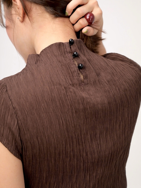 High-Neck Jersey Top with Detachable Panel, image 5