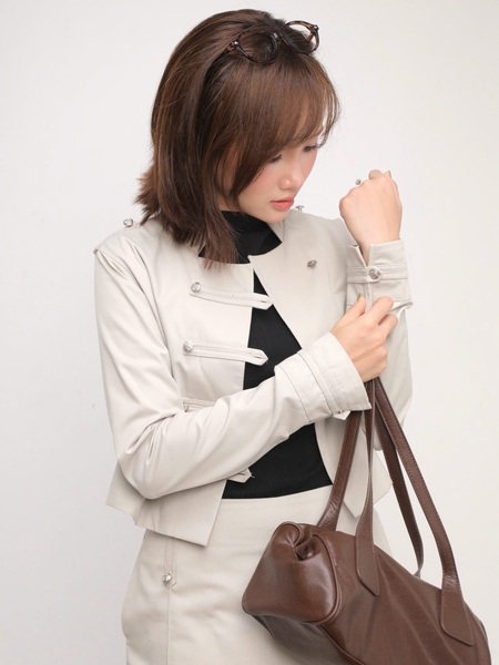 Cropped Mandarin-Collar Jacket, image 6