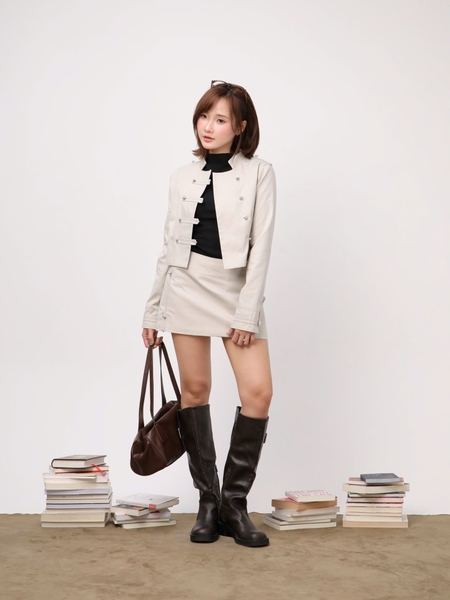 Cropped Mandarin-Collar Jacket, image 3