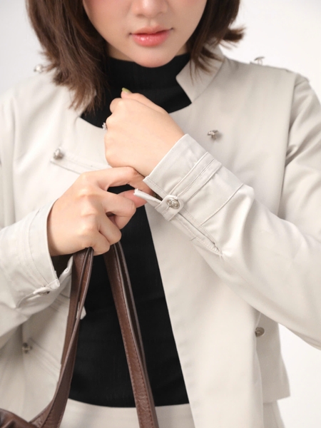 Cropped Mandarin-Collar Jacket, image 7
