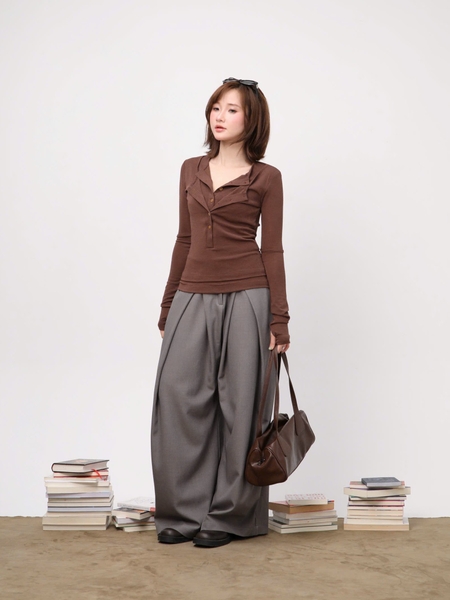Layered-Look Long-Sleeve Jersey Top, image 4