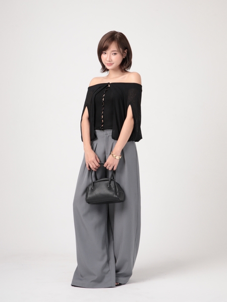 Seleen, Quần tây lưng thấp ống rộng chi tiết xếp ly, WB0268