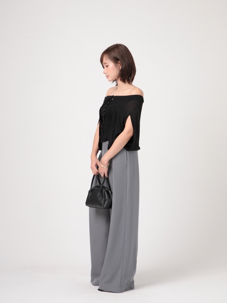Seleen, Quần tây lưng thấp ống rộng chi tiết xếp ly, WB0268