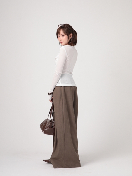 Seleen, Áo thun mỏng tay dài form ôm giả 2 lớp cổ cài, WT0275