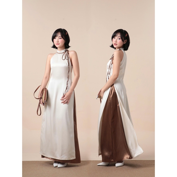 Tra Nguyet Tie-Neck Halter Ao Dai, image 14