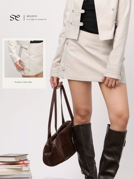 Low-Rise Mini Skirt with Built-In Shorts, image 1