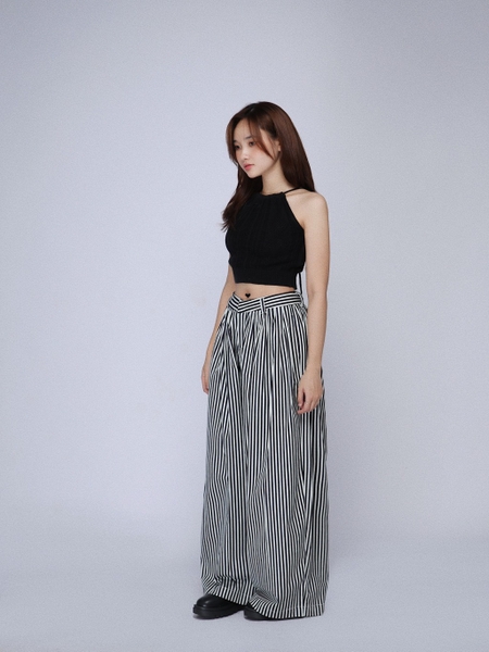 Low-Rise Striped Super-Wide Balloon Jeans, image 5