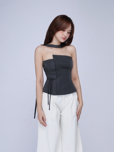 Double-Layer Tie-Back Bandeau Top, image 3