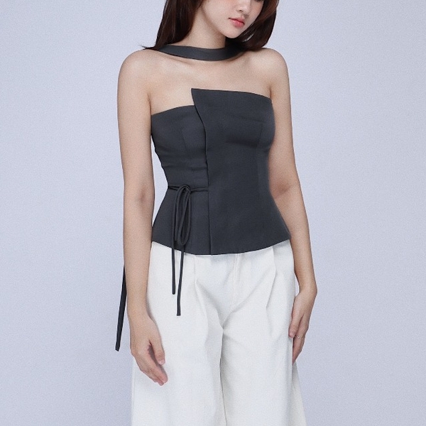 Double-Layer Tie-Back Bandeau Top, image 10