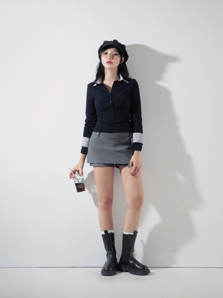 Belted Low-Rise Mini Skort, image 9