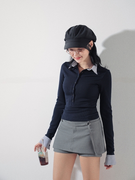 Belted Low-Rise Mini Skort, image 3