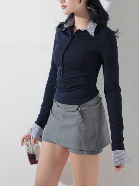 Belted Low-Rise Mini Skort, image 8