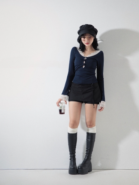 Belted Low-Rise Mini Skort, image 6