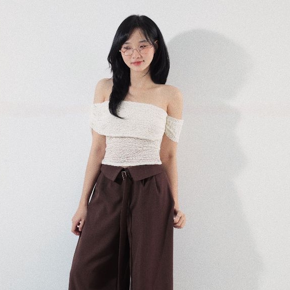 Off-the-Shoulder Cotton Lace Top, image 8