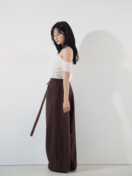Off-the-Shoulder Cotton Lace Top, image 5