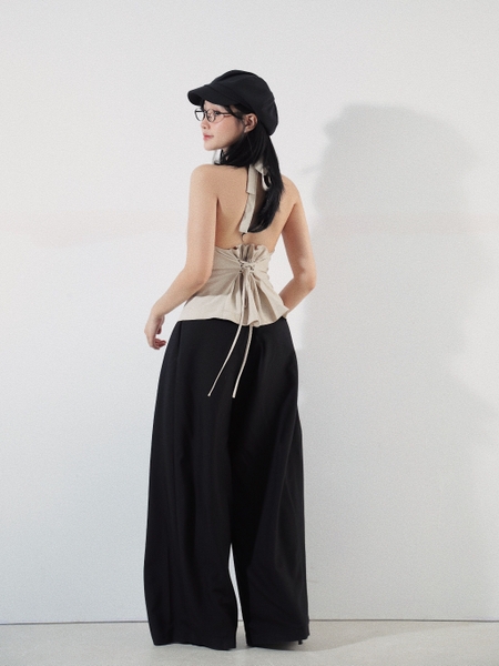 Tie-Waist Linen Halter Top, image 5