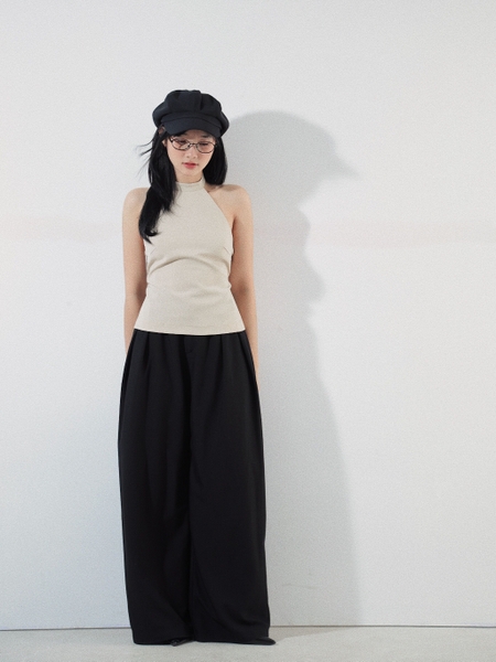 Tie-Waist Linen Halter Top, image 6