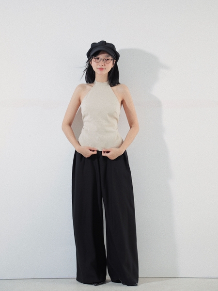 Tie-Waist Linen Halter Top, image 8