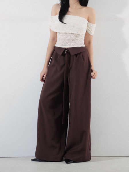 High-Waisted Adjustable-Belt Trousers, image 1