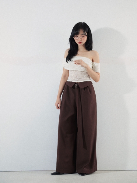 High-Waisted Adjustable-Belt Trousers, image 5