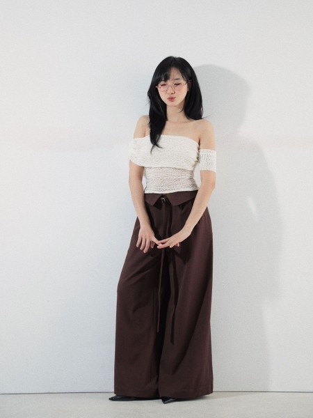 High-Waisted Adjustable-Belt Trousers, image 6