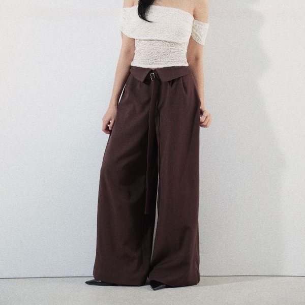 High-Waisted Adjustable-Belt Trousers, image 9