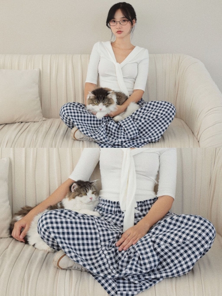 Striped Linen Drawstring Trousers, image 5