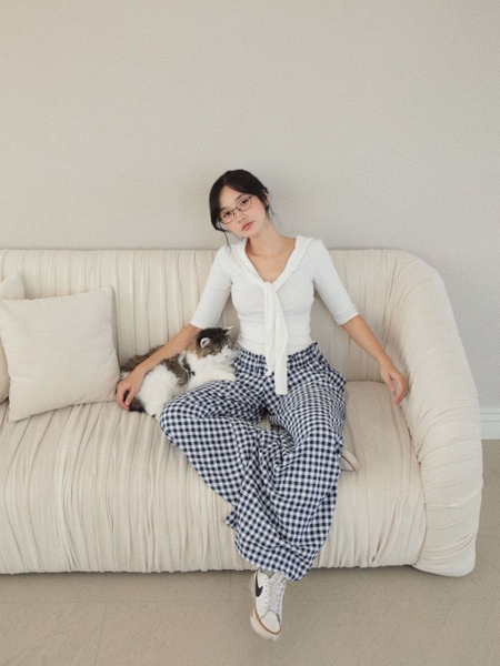 Striped Linen Drawstring Trousers, image 6