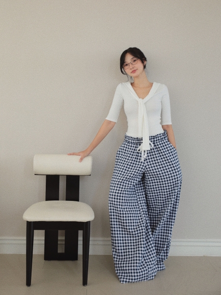 Striped Linen Drawstring Trousers, image 3