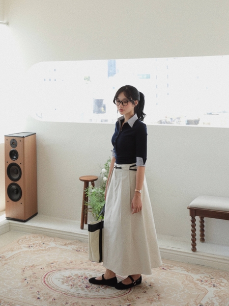 Low-Rise Pleated Pencil Skirt, image 6