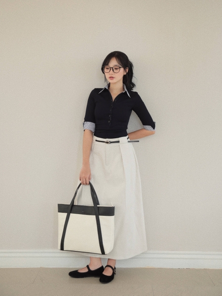 Low-Rise Pleated Pencil Skirt, image 5
