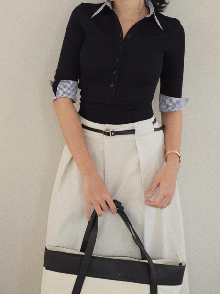Low-Rise Pleated Pencil Skirt, image 4