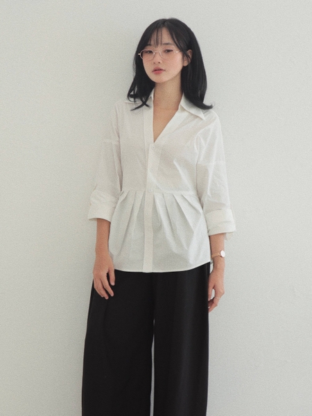 Longline Pleated Shirt