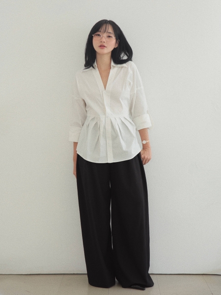 Longline Pleated Shirt, image 2