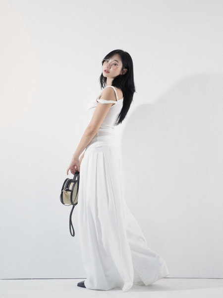 Lace-Trim Cowl-Neck Sleeveless Top, image 5
