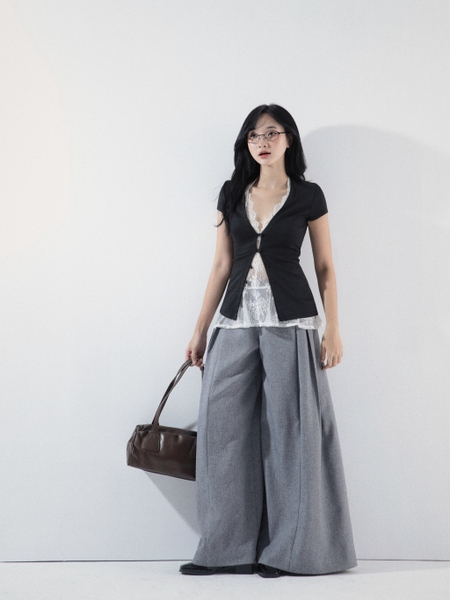 Fitted Two-Piece Button Top Set, image 5